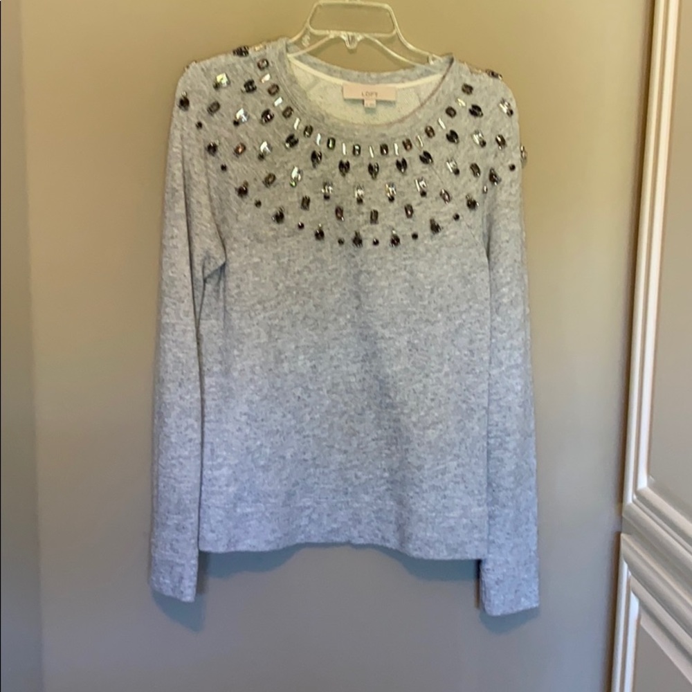 Loft Grey Sweatshirt with Gems
